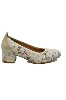 Pantofi dama bej cu imprimeu floral, din piele naturala-36 EU Pantofi dama bej cu imprimeu floral, din piele naturala-36 EU
