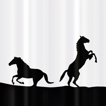 Perdea dus antibacteriana, Horses, impermeabila, textila, 180 x 180 cm, Tatkraft Perdea dus antibacteriana, Horses, impermeabila, textila, 180 x 180 cm, Tatkraft
