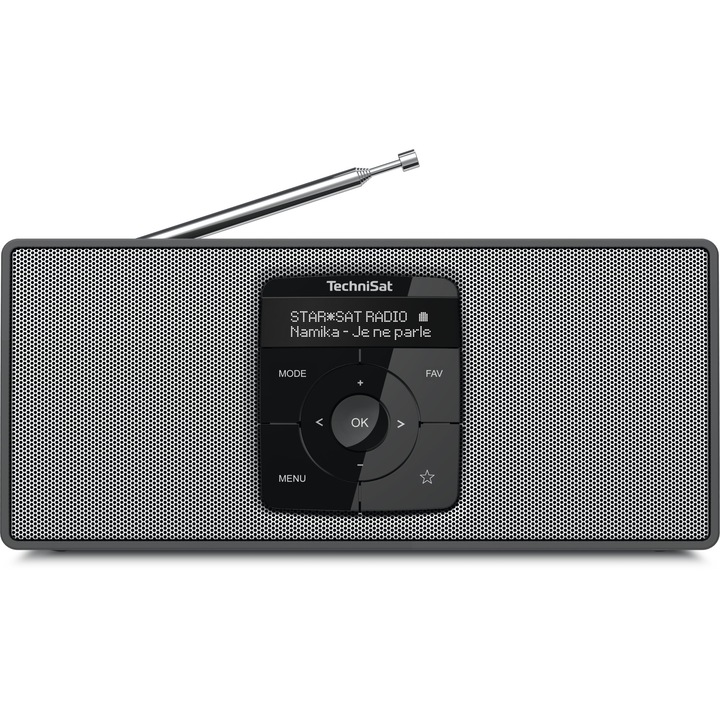 Радио часовник TechniSat Digitradio 2S, преносим, 2W, DAB+, OLED екран, Bluetooth, Music Streaming, черен/сив