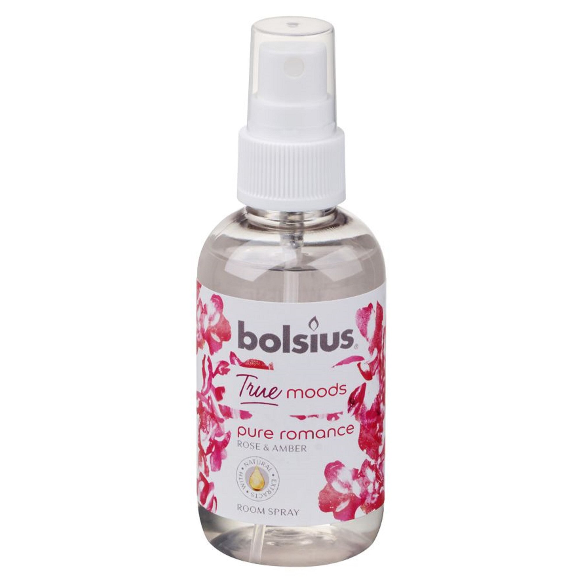 Odorizant camera Spray Bolsius True Pure Romance Trandafir si Chihlimbar, 45ml