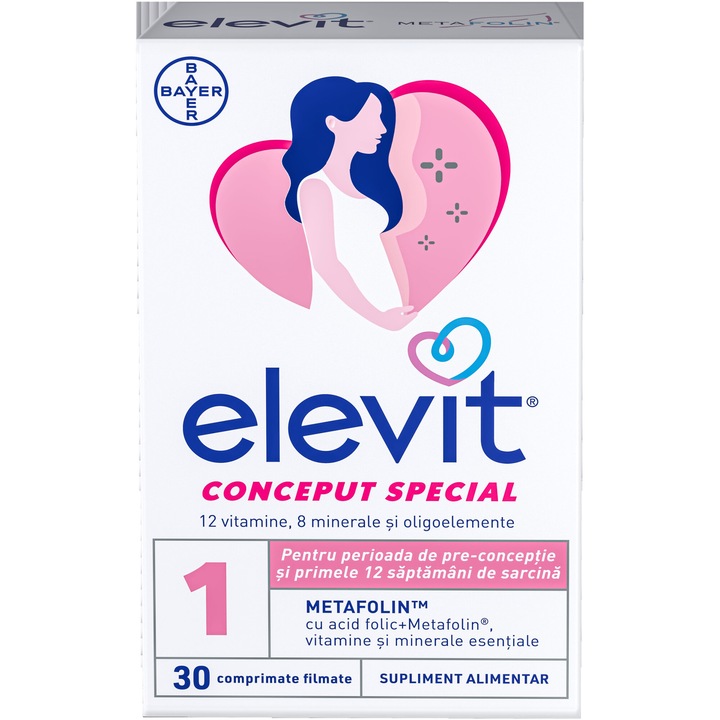 BAYER Elevit 1 Multivitamin, fogamzás előtti időszakra, 30 tabletta