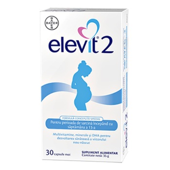 Multivitamine Elevit 2, pentru perioada de sarcina, 30 capsule Multivitamine Elevit 2, pentru perioada de sarcina, 30 capsule