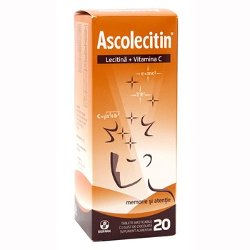 Supliment alimentar Ascolecitin, 20 capsule masticabile Supliment alimentar Ascolecitin, 20 capsule masticabile