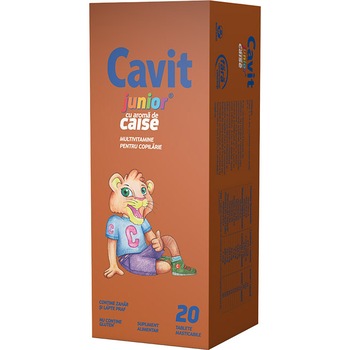 Supliment alimentar Cavit Junior cu aroma de caise, 20 tablete Supliment alimentar Cavit Junior cu aroma de caise, 20 tablete