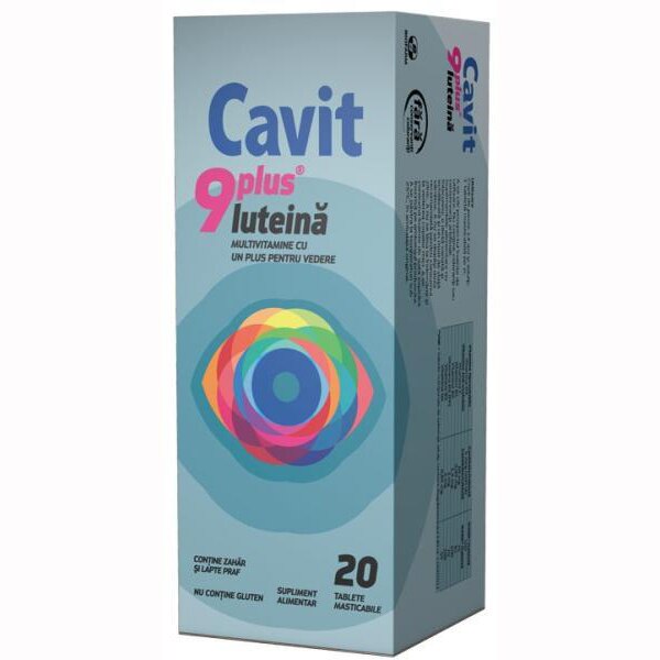 Supliment alimentar Cavit 9 Plus Luteina, 20 comprimate