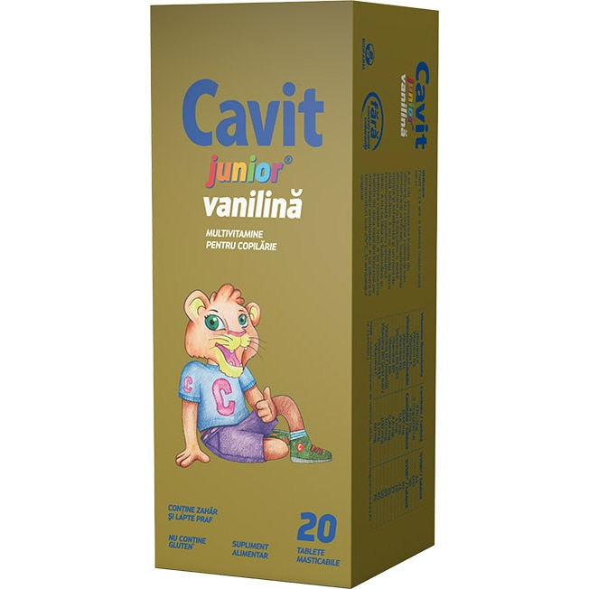 Supliment alimentar Cavit Junior® vanilina, 20 tablete masticabile