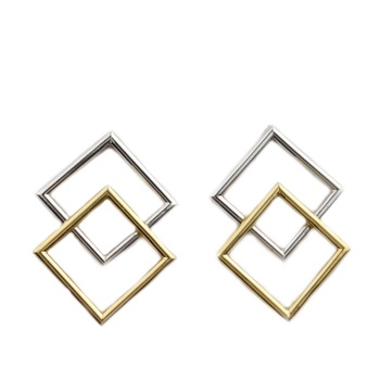 Cercei aur galben si alb cu surub - FT426 Cercei aur galben si alb cu surub - FT426