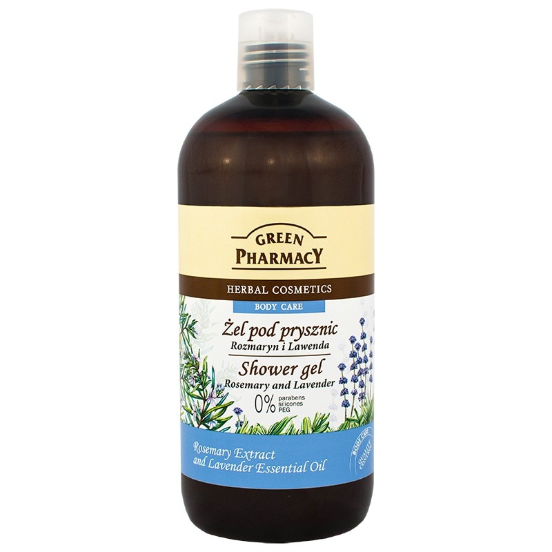 Gel de dus cu rozmarin si lavanda, 500 ml, Green Pharmacy