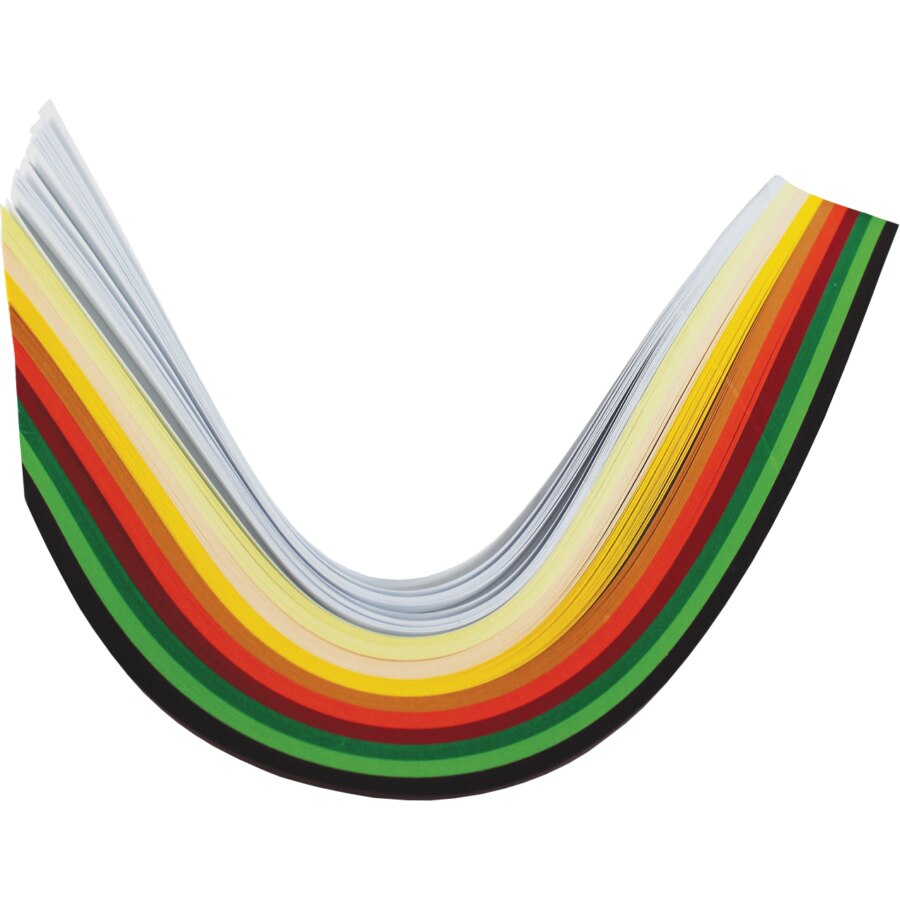 Set hartie Quilling 300 buc - culori de toamna, 30 cm x 5 mm