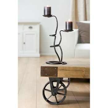 Suport 2 lumanari otel MONETA, otel, 45x20x30 cm Suport 2 lumanari otel MONETA, otel, 45x20x30 cm