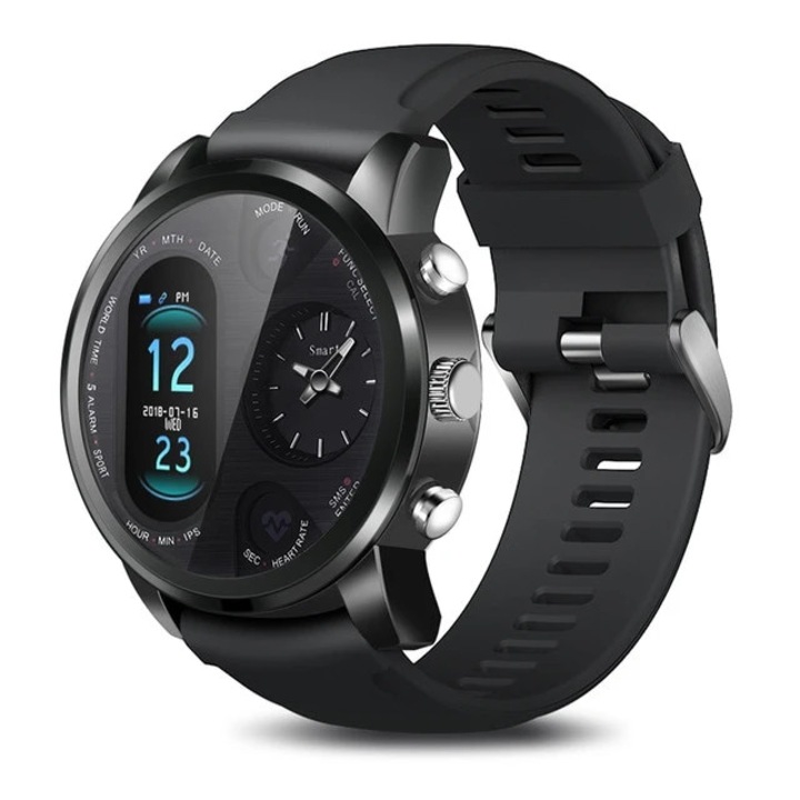 Smartwatch LEMFO T3 Pro, IPS дисплей 0.96 инча, двойна часова зона, Bluetooth 4.0, крачкомер, наблюдение на сърдечната честота, мониторинг на качеството на съня