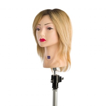 Cap manechin par natural, Labor Pro, blond cu radacini inchise, lungime 35 cm Cap manechin par natural, Labor Pro, blond cu radacini inchise, lungime 35 cm