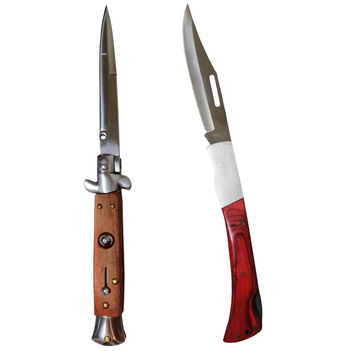 Set Briceag Stiletto 20 cm, deschidere automata si sistem de blocare,Briceag 26 cm,marimea XL, blocare lama, maner elegant