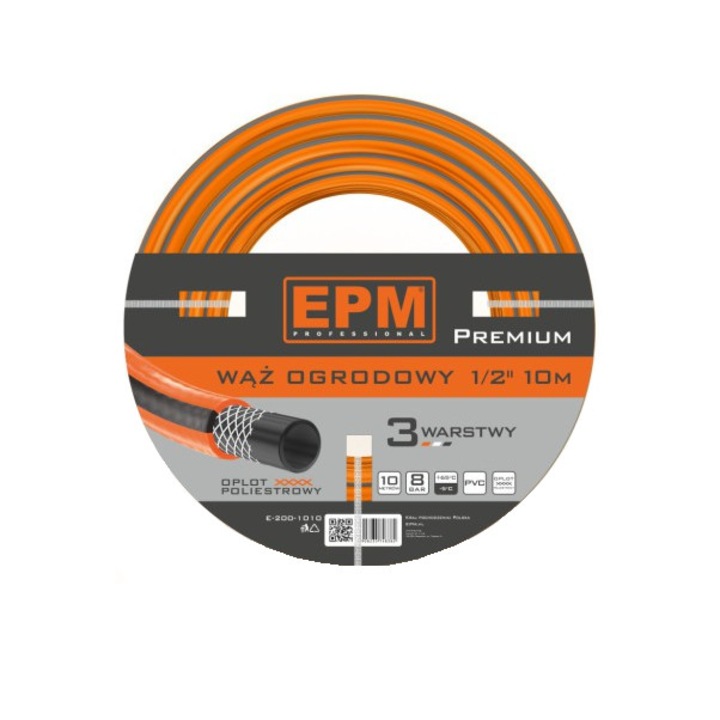Подсилен маркуч за пръскачки EPM, 1/2 ", 10 м, Оранжев / Черен
