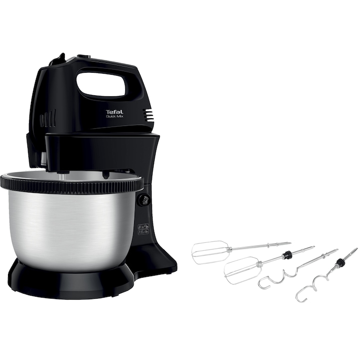 Миксер с купа Tefal Equinox HT312838, 300W, 5 степени, Функция Turbo, Черен