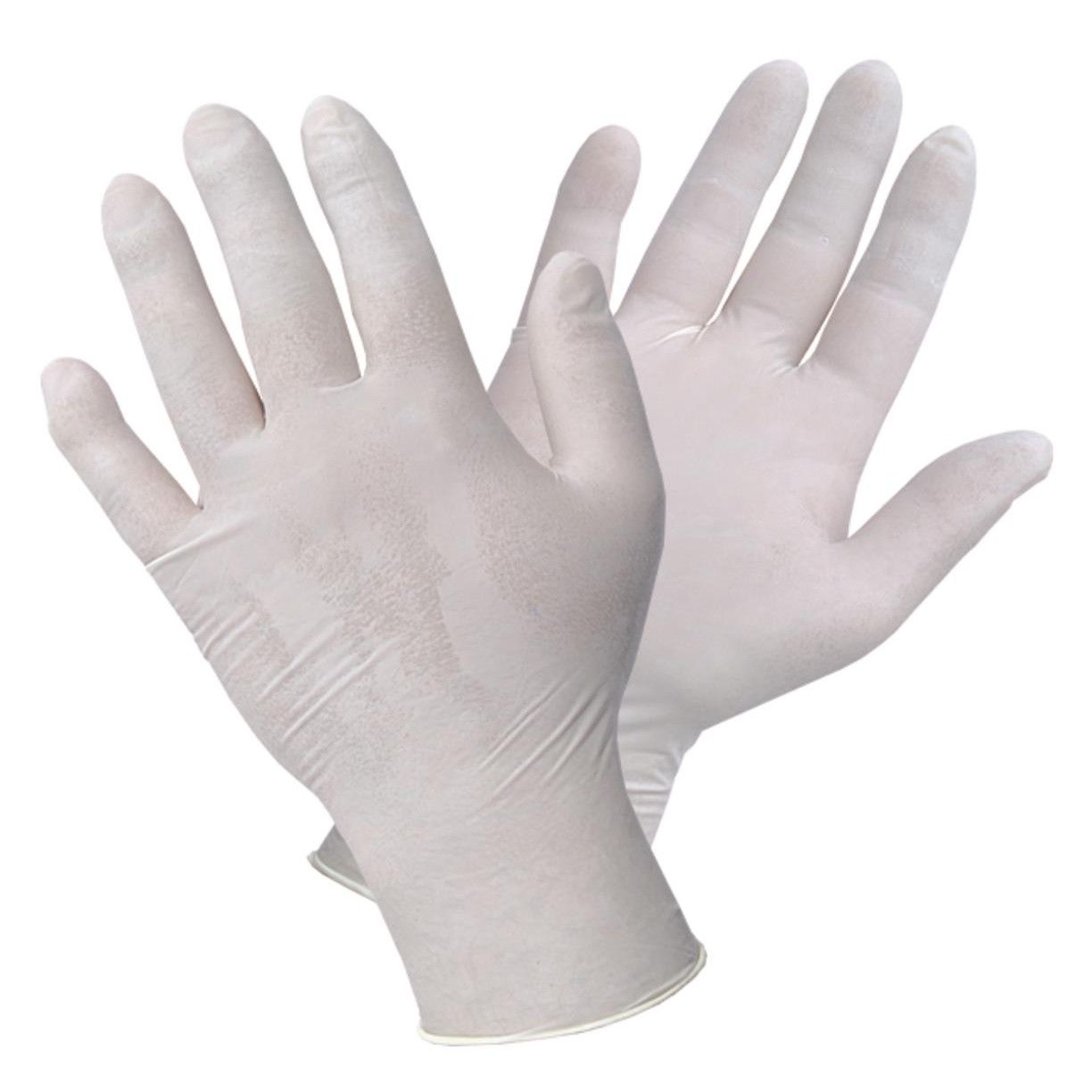 Set 100 manusi de protectie din latex,albe,marimea S