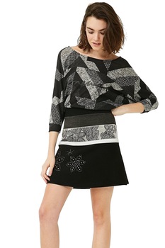 Fusta, Desigual 67F28B5, Gri/Negru, 44 Fusta, Desigual 67F28B5, Gri/Negru, 44
