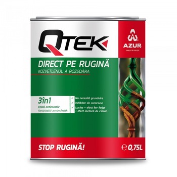 Email 3in1 Qtek direct pe rugina verde lucios Azur 0.75l Email 3in1 Qtek direct pe rugina verde lucios Azur 0.75l