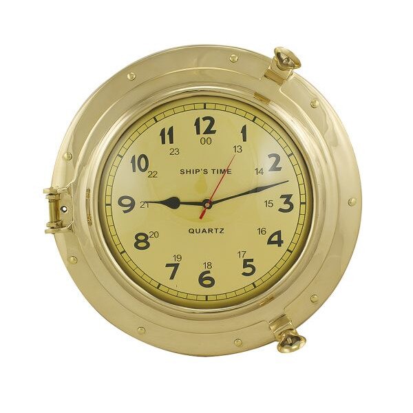 Ceas de perete Sea Club , alama ,suport timona, Ø 40cm