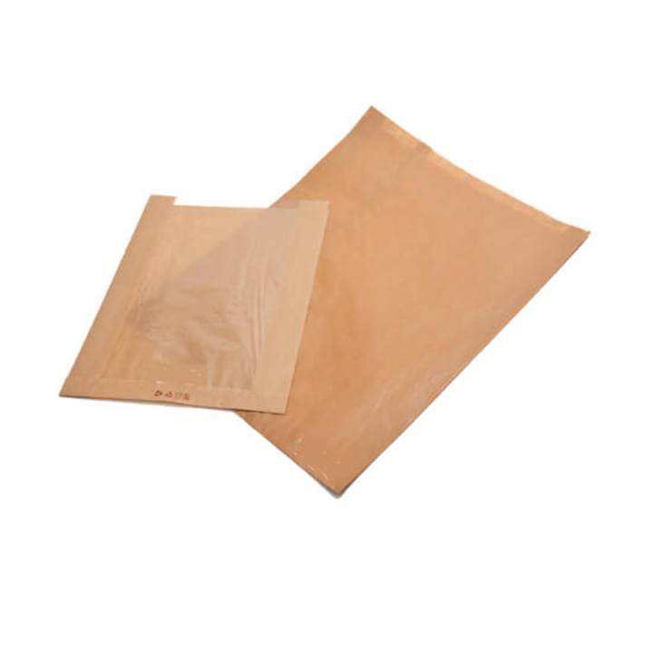 Pungi din hartie kraft verge 17 X 6 X 35 cm franzela, set 1000 bucati