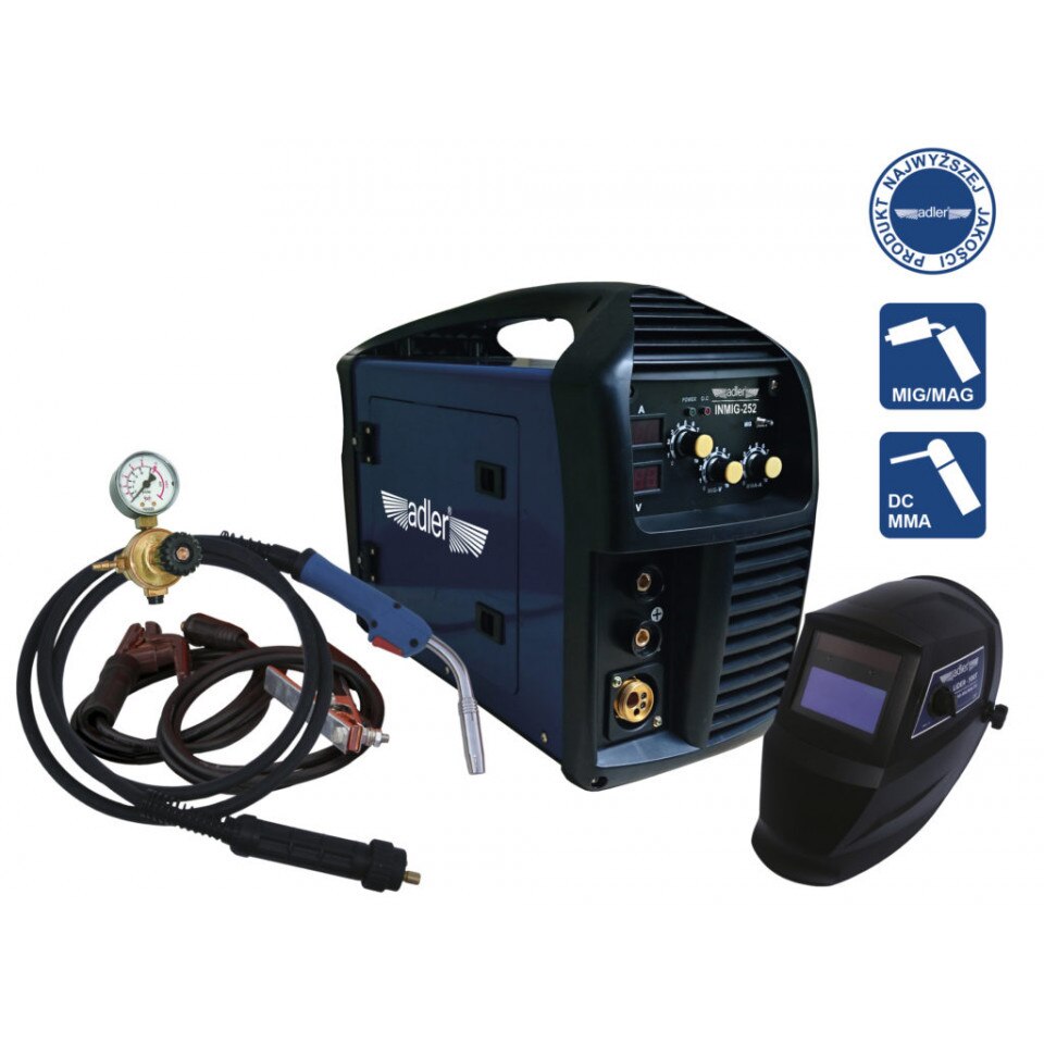 Kit sudura MIG si MMA PROFI 250A Ar/CO2 Masca LCD Reductor gaz ADLER