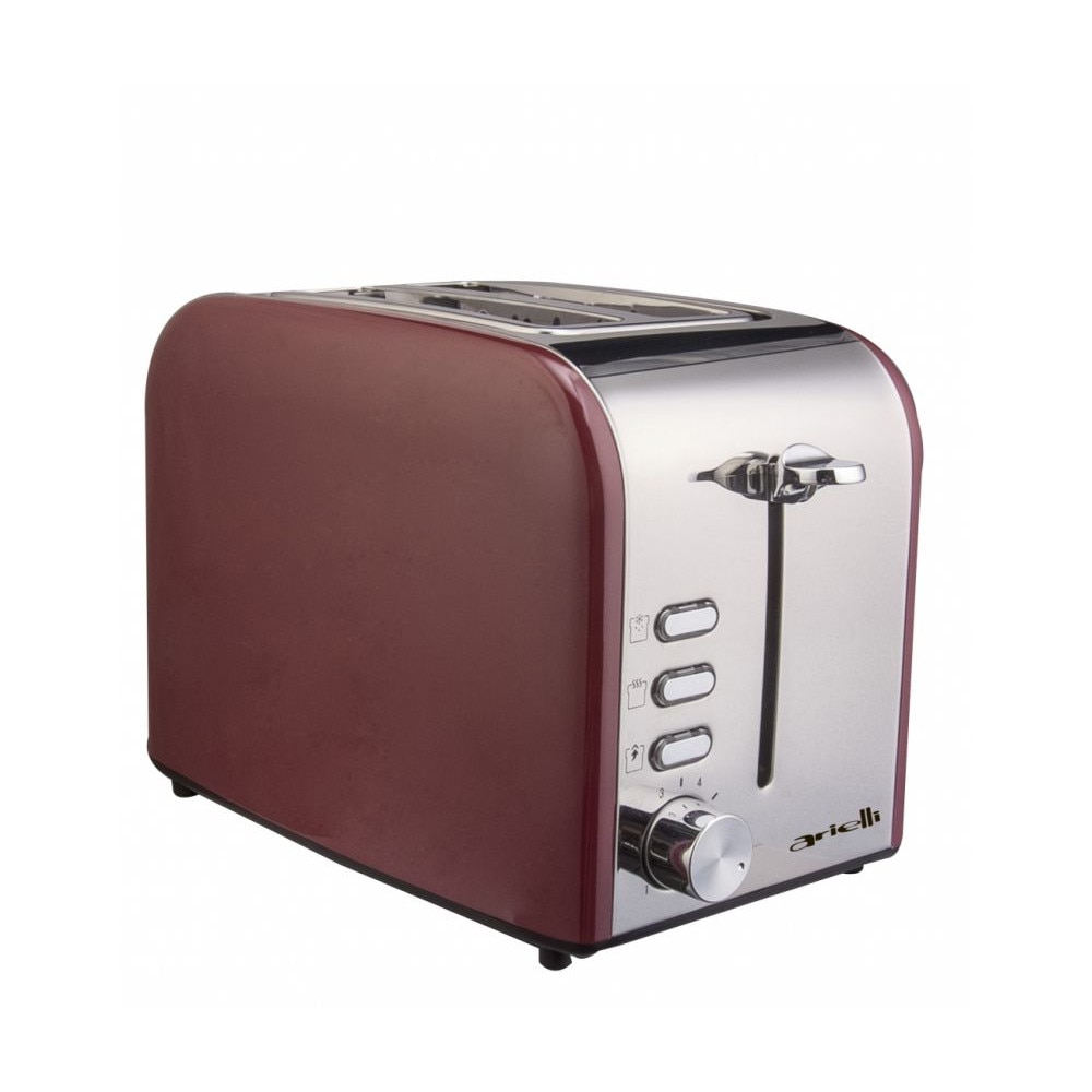 Prajitor de paine ARIELLI AET-1718BS, Putere 800 W, Capacitate 2 felii, 6 grade de rumenire, Rosu