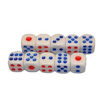 Set 10 zaruri, latura 13 mm Set 10 zaruri, latura 13 mm