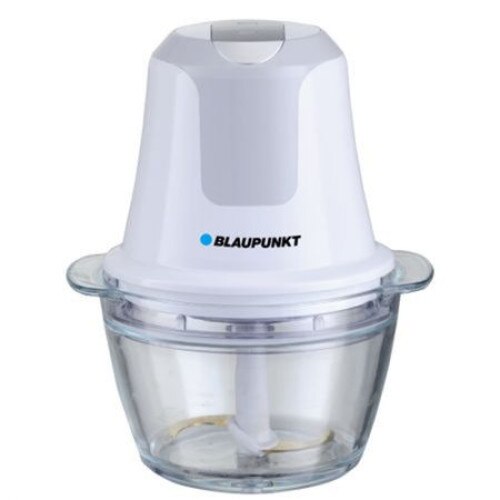 Tocator de masa Blaupunkt, Putere de 450 W, Recipient din sticla, Capacitate de 0.8 L,Lame cu invelis de titaniu,2 trepte de viteza,Alimentare 220-240 V, Culoare Alb