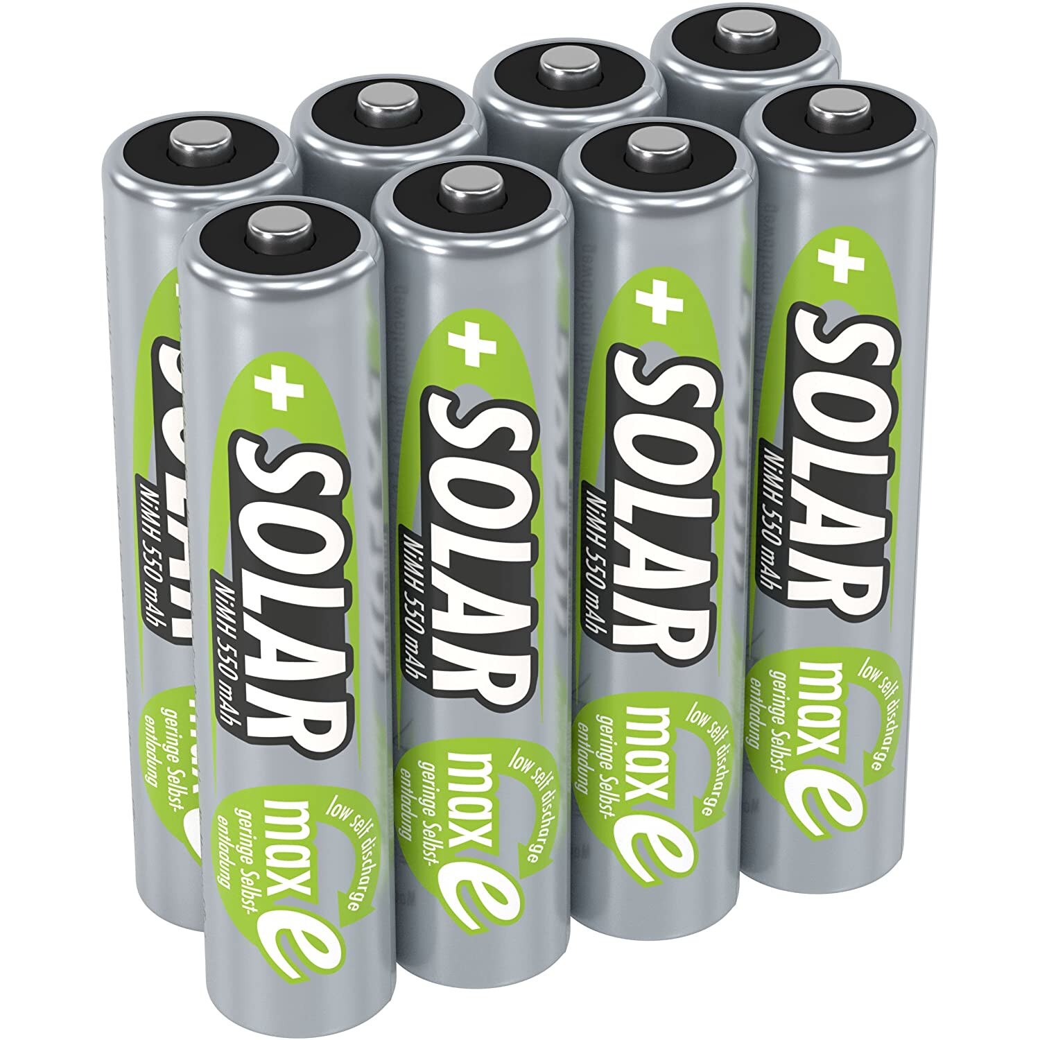 Acumulatori Lampi Solare AAA, 500 / 550 mAh ,Ni-Mh / Ansmann , 8 buc / set