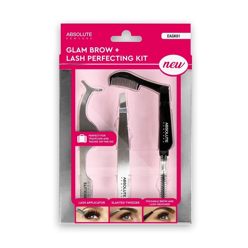 Set pentru gene si sprancene Glam Brow+Lash Perfecting Kit by ABSOLUTE New York