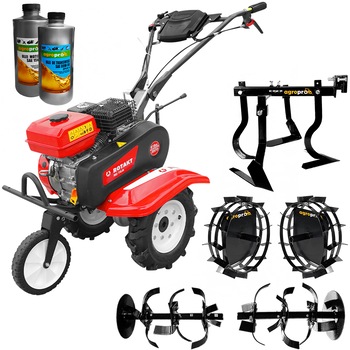 Pachet Motosapa Rotakt RO75R, 7 CP, freze 56/83cm, roti cauciuc, roti metal, cultivator, 2l ulei AgroPro Pachet Motosapa Rotakt RO75R, 7 CP, freze 56/83cm, roti cauciuc, roti metal, cultivator, 2l ulei AgroPro