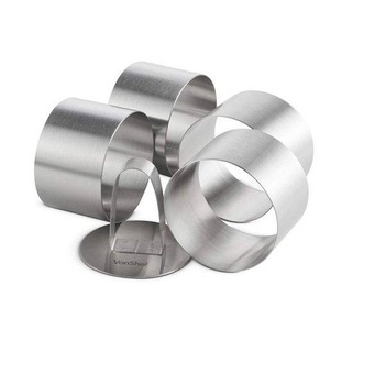 Set 4 Forme Conturare Mancare si Prajituri VonShef 1507108, Material inox, Presa pentru Comprimare si Spatula Incluse Set 4 Forme Conturare Mancare si Prajituri VonShef 1507108, Material inox, Presa pentru Comprimare si Spatula Incluse