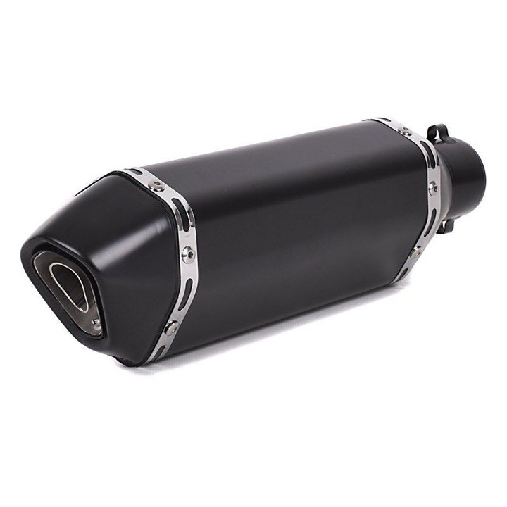 Motorkerékpár kipufogó, Suzuki SV 650 / S / X számára, Zaddox Force, Rozsdamentes acél, Univerzális, Fekete