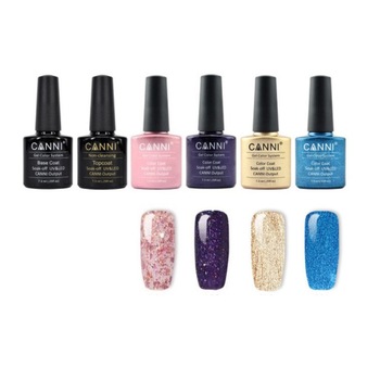 Kit 4 oje semipermanente Canni 7.3 ml, 1 Top Coat Canni 7.3 ml, 1 Base Coat Canni 7.3 ml Kit 4 oje semipermanente Canni 7.3 ml, 1 Top Coat Canni 7.3 ml, 1 Base Coat Canni 7.3 ml