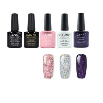 Kit 3 oje semipermanente Canni 7.3 ml, 1 Base Coat Canni 7.3 ml, 1 Top Coat Canni 7.3 ml Kit 3 oje semipermanente Canni 7.3 ml, 1 Base Coat Canni 7.3 ml, 1 Top Coat Canni 7.3 ml