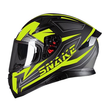 Casca moto integrala PILOT - SNAKE, cu ochelari de soare, negru mat / galben fluo, L Casca moto integrala PILOT - SNAKE, cu ochelari de soare, negru mat / galben fluo, L