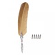 Set 5 penite cu pana naturala auriu pentru scris caligrafic