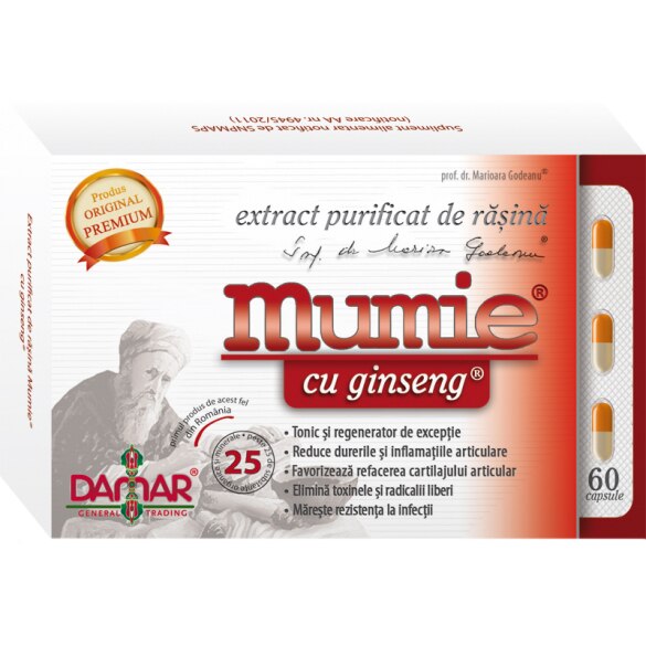 Extract purificat de rasina Mumie cu ginseng 60 capsule
