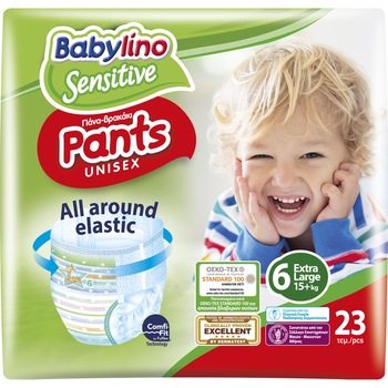Scutece-chilotel Babylino Sensitive 6, 15+KG, 23 buc Scutece-chilotel Babylino Sensitive 6, 15+KG, 23 buc