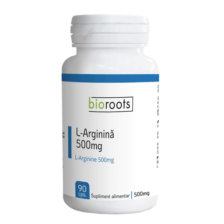 L-Arginine növényi kapszula, 500mg, Bioroots, 90 db