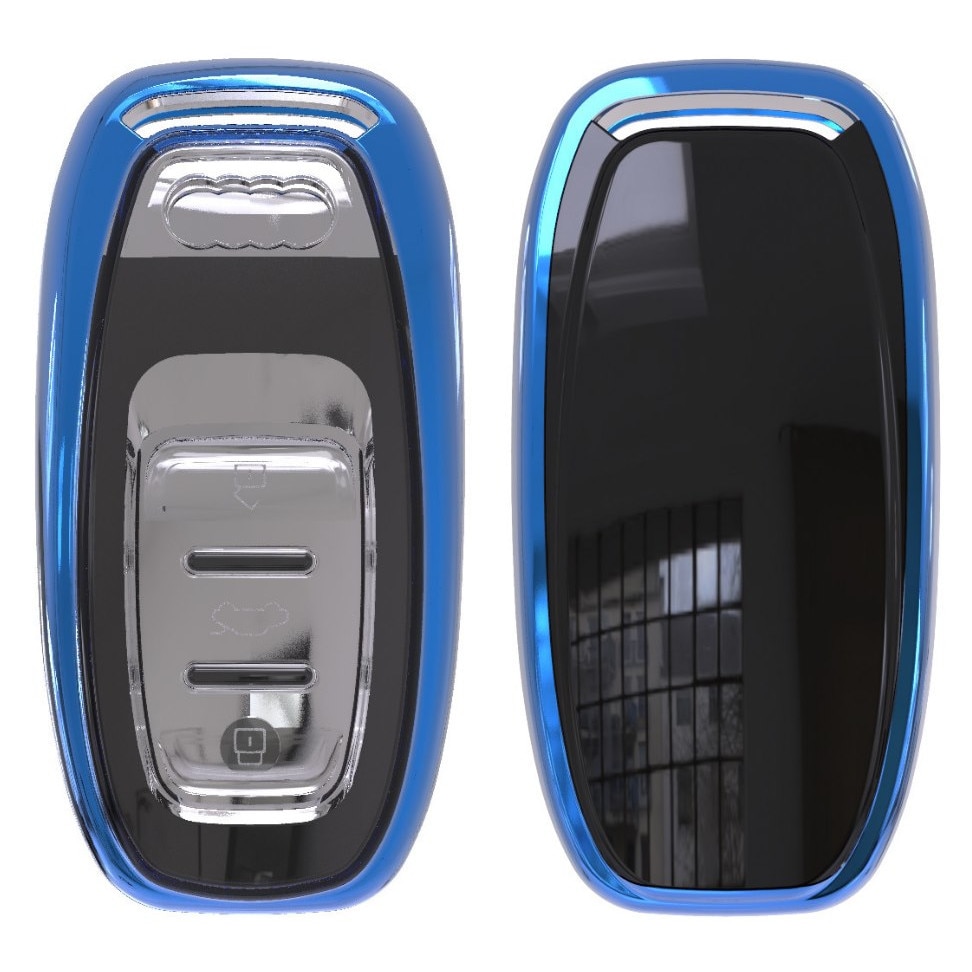 Husa Cheie Smartkey Audi 3 Butoane Albastra TPU+PC Audi A6 A7 A8 4G