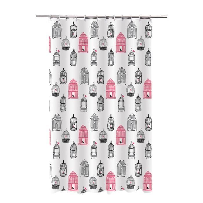 Perdea de dus , PVC , 180x180 cm ,12 inele, imprimeu colivi