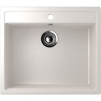 Chiuveta Bucatarie Patrata Compozit Ulgran U-104-331, Alb/Crem, Sifon Complet inclus Chiuveta Bucatarie Patrata Compozit Ulgran U-104-331, Alb/Crem, Sifon Complet inclus