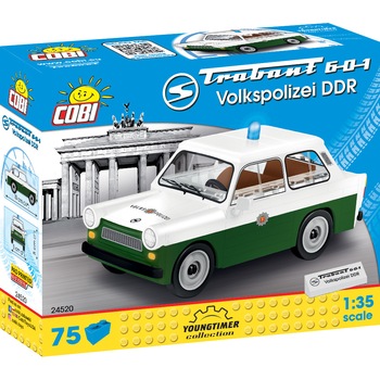 Set de constructie Cobi, Youngtimer Cars, Trabant 601 Volkspolizei 74 piese Set de constructie Cobi, Youngtimer Cars, Trabant 601 Volkspolizei 74 piese