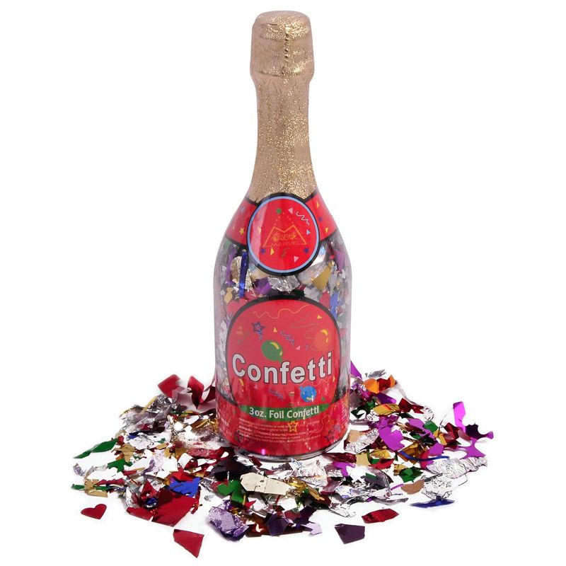 Sticla din plastic plina cu confetti, pentru petrecere, ATS