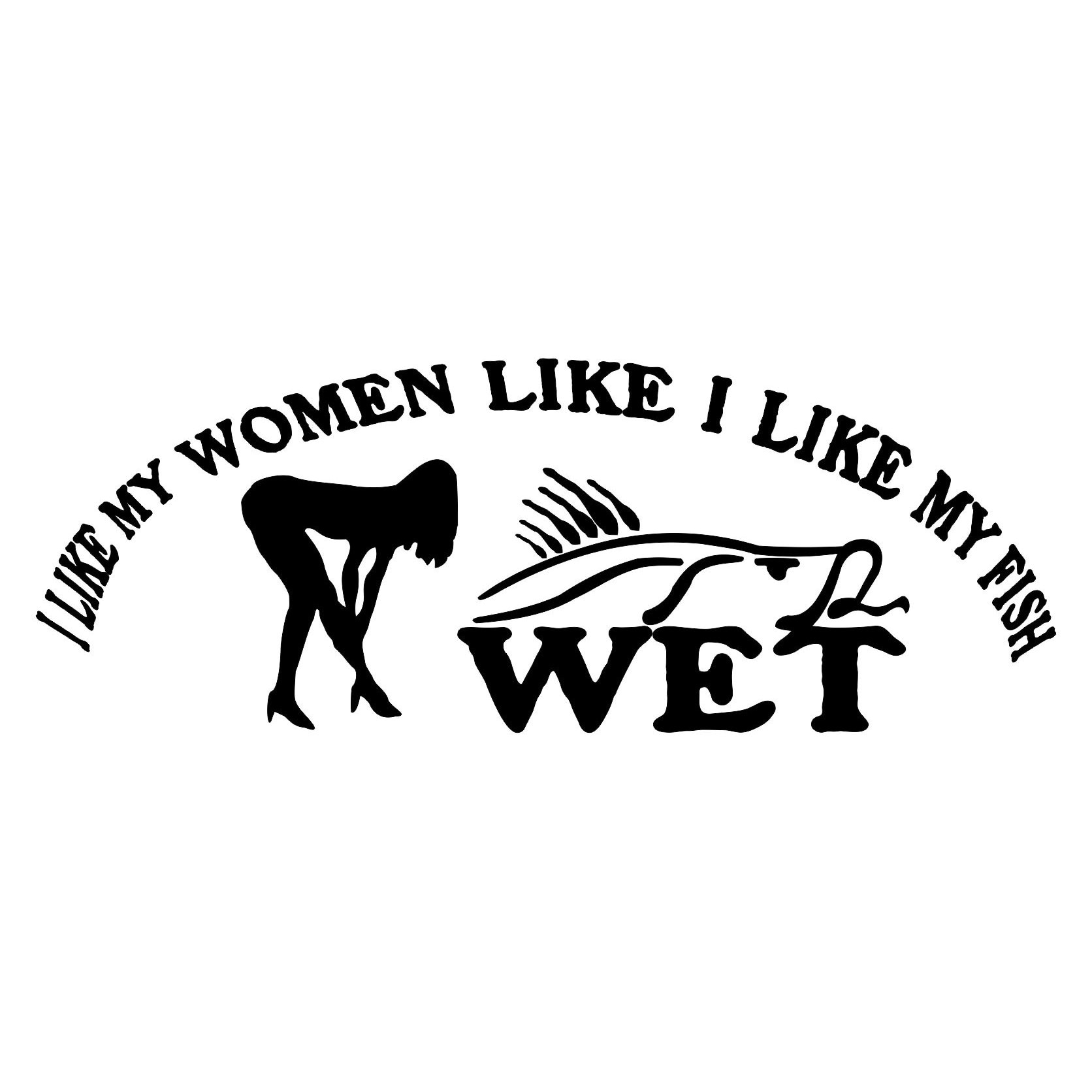 Sticker auto, autocolant Oracal, culoare neagra, model I like my Fish