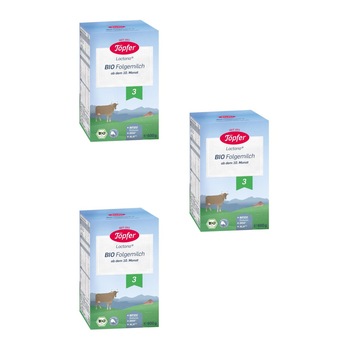 Formula de lapte praf Topfer 3 Lactana Bio de la 10 luni, 600 g, pachet cu 3 cutii Formula de lapte praf Topfer 3 Lactana Bio de la 10 luni, 600 g, pachet cu 3 cutii