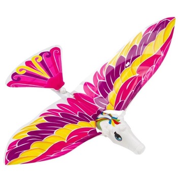 Zmeu zburator in forma de unicorn cu pene multicolore,pentru copii , ATS Zmeu zburator in forma de unicorn cu pene multicolore,pentru copii , ATS