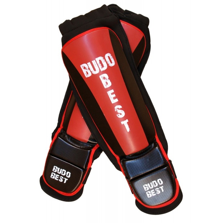 Tibiere MMA-E - Set 2 bucati, Rosu/Negru, Carbon, M