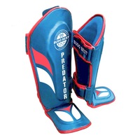 Tibiere Predator - Set 2 bucati, Albastru, Piele naturala, L